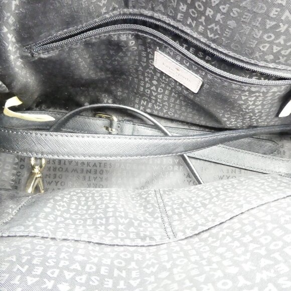 Kate Spade New York Two Tone Satchel Handbag Leather Purse - Picture 6 of 12